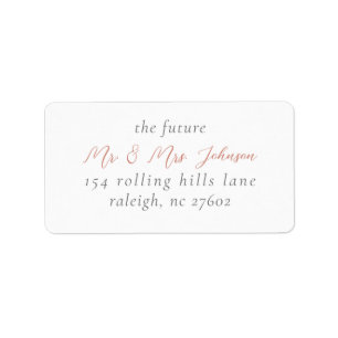 Elegant Rose Gold Script Wedding Return Address Label