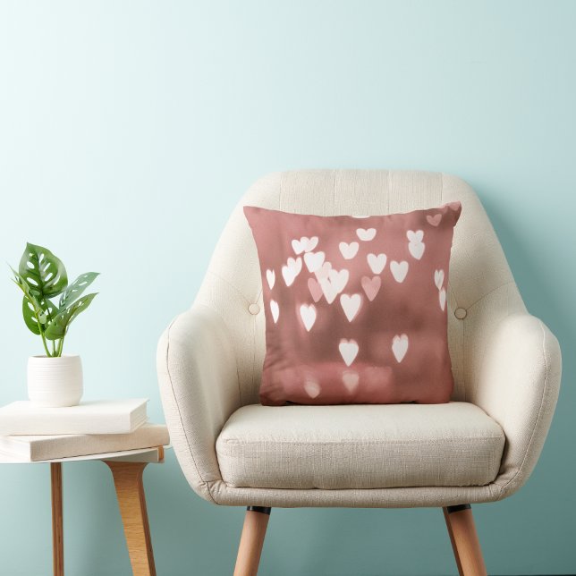 Elegant Rose Gold Shiny hearts  Cushion (Creator Uploaded)