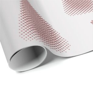Elegant Rose Gold & Silver Christmas Tree Pattern Wrapping Paper