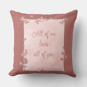 Elegant Rose Gold Sparkle Frame Valentine  Cushion