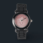 Elegant Rose Gold Sparkle Glitter Drips Monogram Watch<br><div class="desc">Girly Rose Gold Sparkle Glitter Drips Monogram Watch with fashion faux blush pink/rose gold glitter drips on a chic background with your custom monogram and name. Please contact us at cedarandstring@gmail.com if you need assistance with the design or matching products.</div>