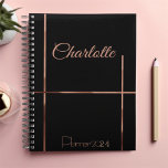 Elegant Rose gold stripes  Planner<br><div class="desc">Stylish  minimalist design</div>