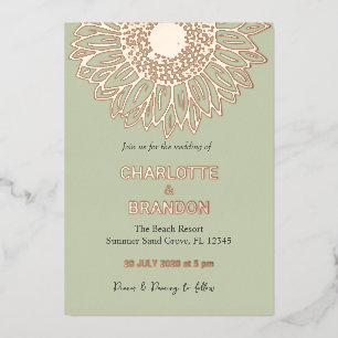 Elegant Rose Gold Sunflower Wedding