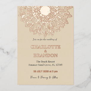 Elegant Rose Gold Sunflower Wedding