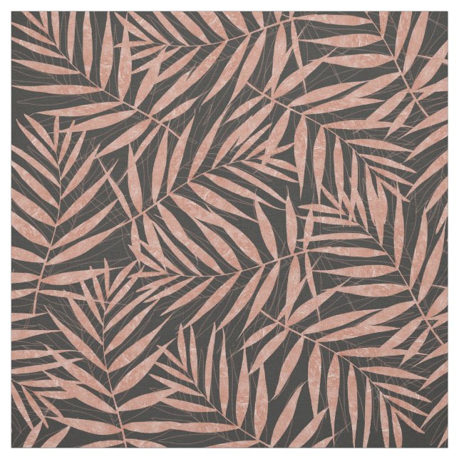 Elegant rose gold Tropical leaves Fabric (Swatch)