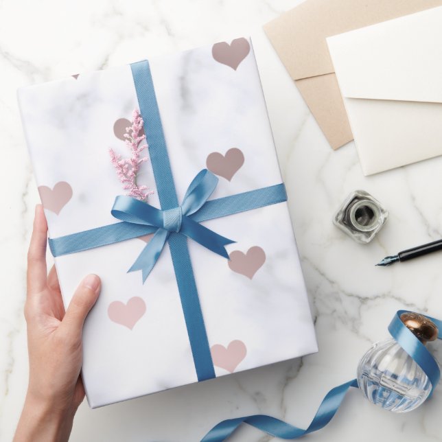 Elegant rose gold Valentine's day heart pattern Wrapping Paper (Gifting)