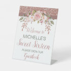 Elegant Rose Gold Watercolor Sweet Sixteen