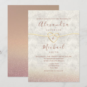 Elegant Rose Gold Wedding Invitation