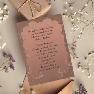 Elegant Rose Gold Wedding Invitation
