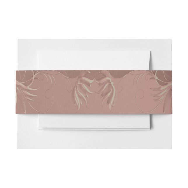 Elegant Rose Gold Wedding Invitation Belly Band (Front Example)