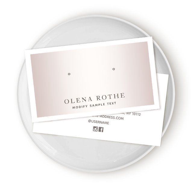 Elegant  Rose Gold White Border Earring Display  Calling Card (Creator Uploaded)