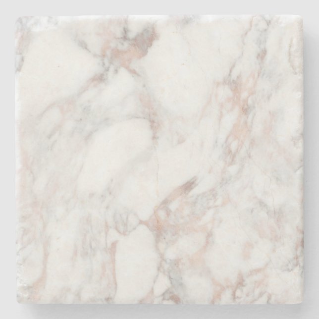 Elegant Rose Gold White Marble Trendy Template Stone Coaster (Front)