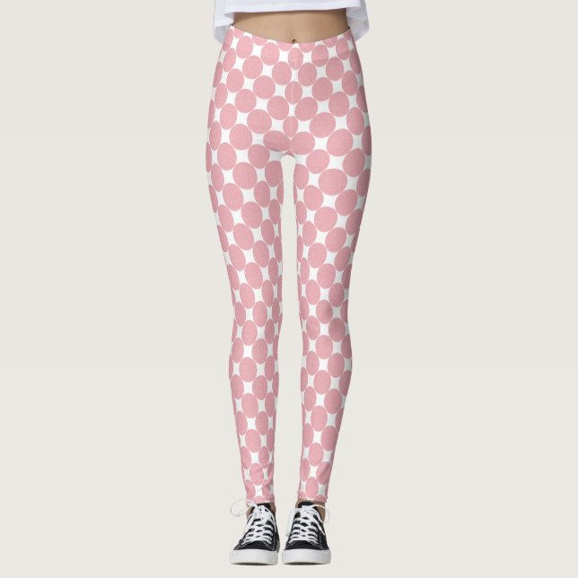 Elegant Rose Gold White Modern Trendy Template Leggings (Front)