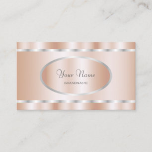 Elegant Rose Gold with Silver Frame Professional Business Card