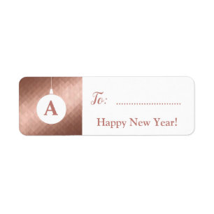 Elegant rose gold xmas ball monogram gift tag
