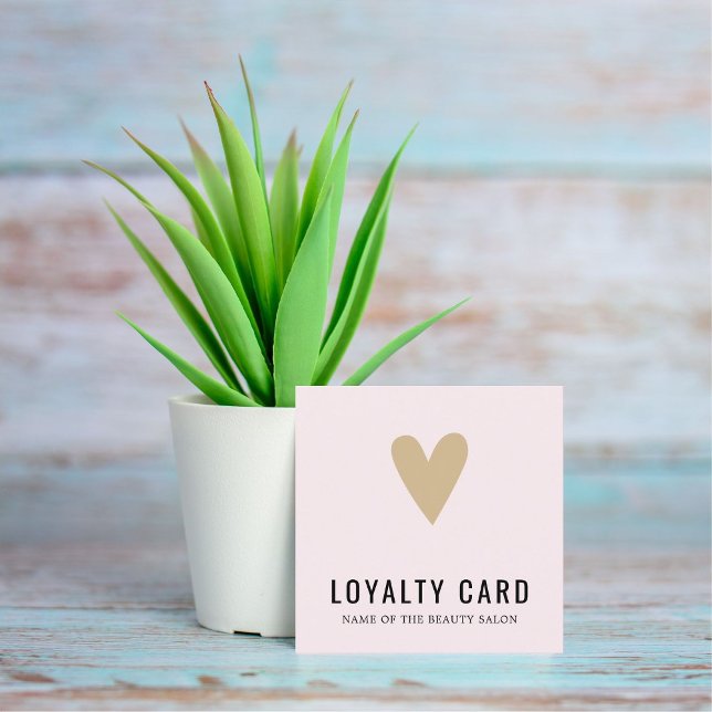 Elegant Rose Golden Heart BeautySalon Loyalty Card (Creator Uploaded)