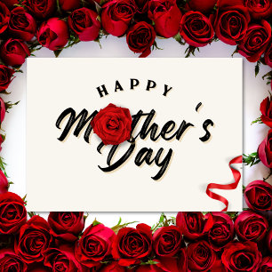 Elegant Rose Happy Mother's Day Holiday Card