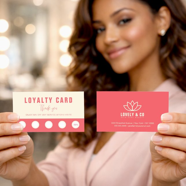 Elegant Rose & Ivory Beauty Loyalty & Rewards Card (Creator Uploaded)