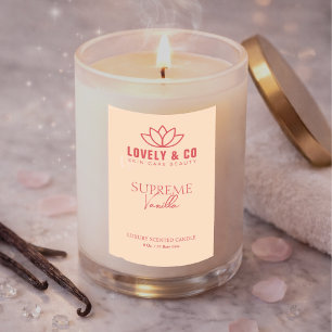Elegant Rose & Ivory Candle Product Label 
