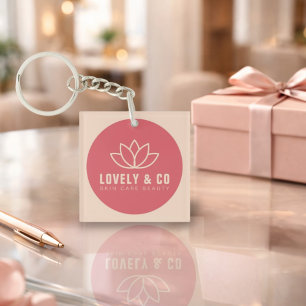 Elegant Rose & Ivory Salon Business Promotional  Key Ring