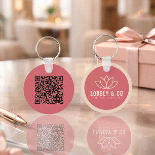 Elegant Rose & Ivory Salon Business Promotional  Key Ring