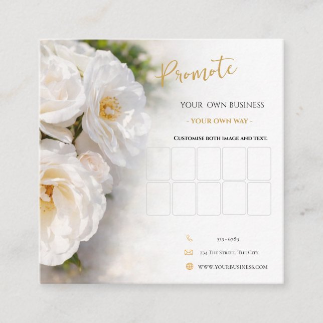 Elegant Rose Loyalty Business Card  (Front)