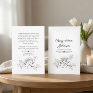Elegant Rose Memorial Thank You Card