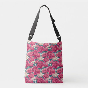Elegant Rose Pattern Crossbody Bag