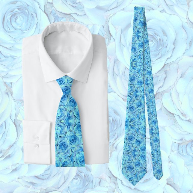 Elegant rose pattern in turquoise, floral tie (Creator Uploaded)