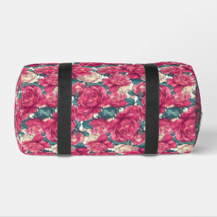Elegant Rose Pattern Small Duffle Bag