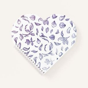 Elegant Rose Petal Line Art Pattern Notebook