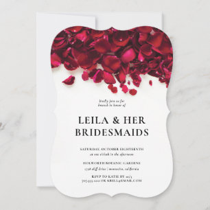 Elegant Rose Petals Bridesmaids Brunch Invitation