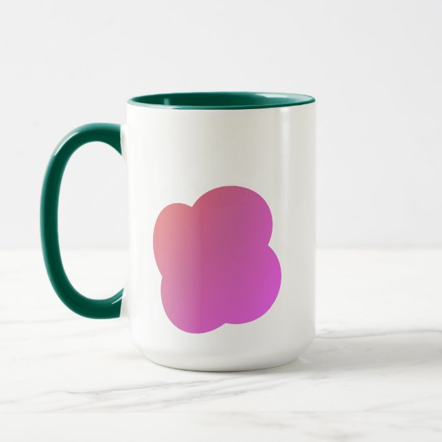Elegant Rose Pink Floral with Green Interior Mug (Left)