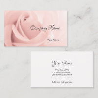 Elegant Rose Pink Flower Business Cards