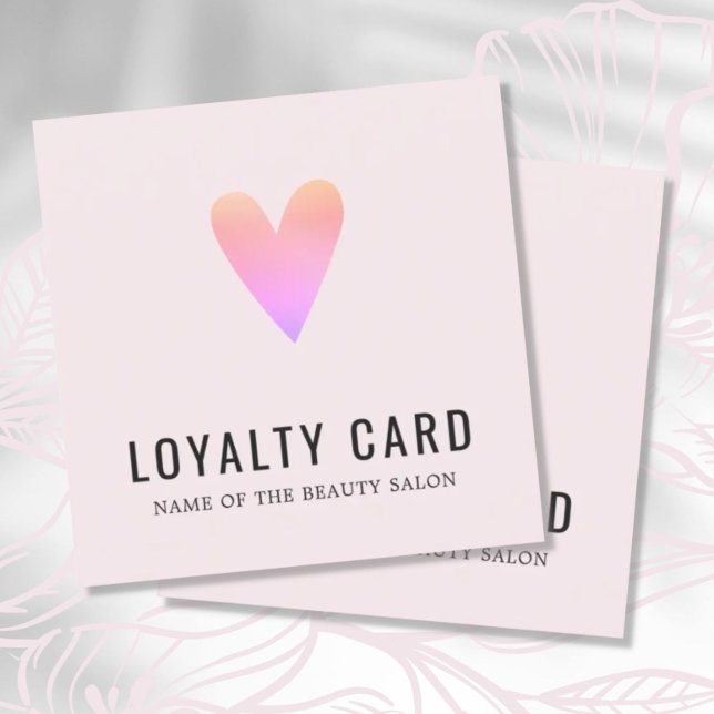 Elegant Rose Pink Heart Beauty Salon Loyalty Card (Creator Uploaded)