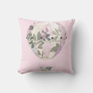 ELEGANT ROSE PINK HOT AIR BALLOON CUSHION