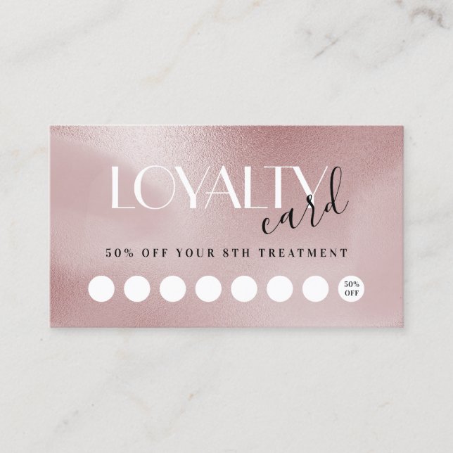 elegant rose pink loyalty card (Front)