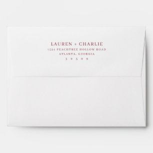 Elegant Rose Pink Minimalist Typographic Envelope