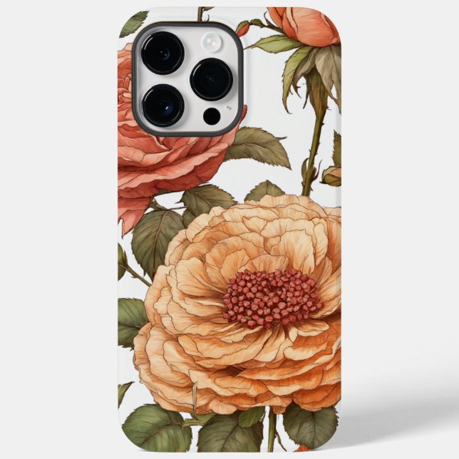Elegant Rose Print iPhone Back Case (Back)