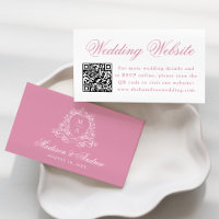 Elegant Rose Quartz Crest Wedding Website QR Code