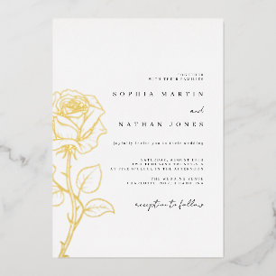 Elegant Rose Real Gold Foil Wedding