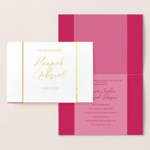 Elegant Rose Red Wedding Foil Invitation