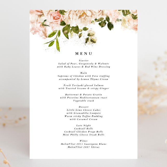 Elegant Rose Romance Wedding Menu (Creator Uploaded)