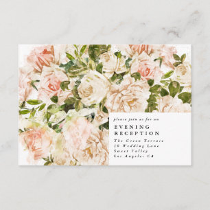 Elegant Rose Romance Wedding Reception Card