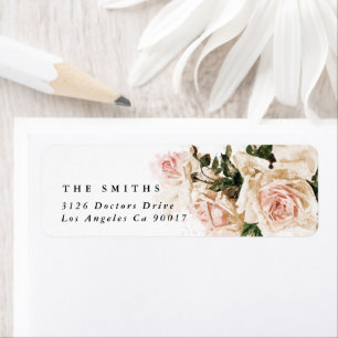 Elegant Rose Romance Wedding Return Address