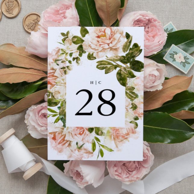 Elegant Rose Romance Wedding Table Numbers (Creator Uploaded)