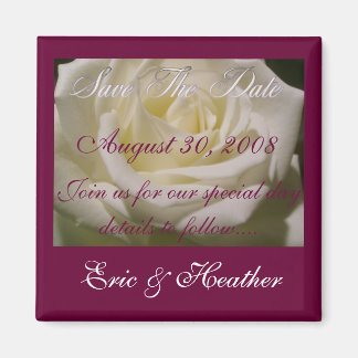 Elegant Rose "Save the Date" Magnet