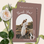 Elegant Rose Taupe Wedding Photo Thank You Card<br><div class="desc">Elegant simple wedding thank you features your photo on the front and your thank you message on the back of this rose taupe flat card. Use our message or type in your own. MATCHING items in our collection.</div>