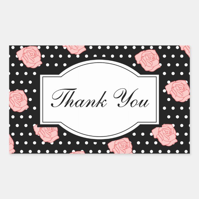 Elegant Rose Thank You Stickers (Front)