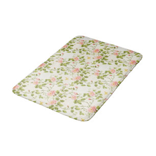 Elegant Rose Vine Flourish Bath Mat